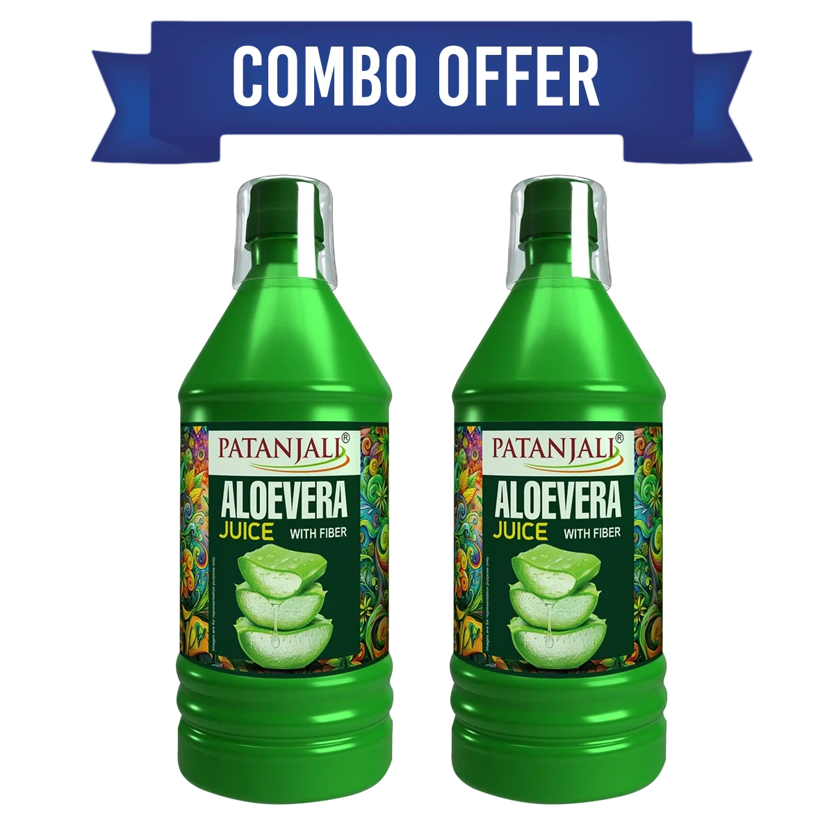 Combo Aloevera Juice With Fiber 1L (Pack Of 2)